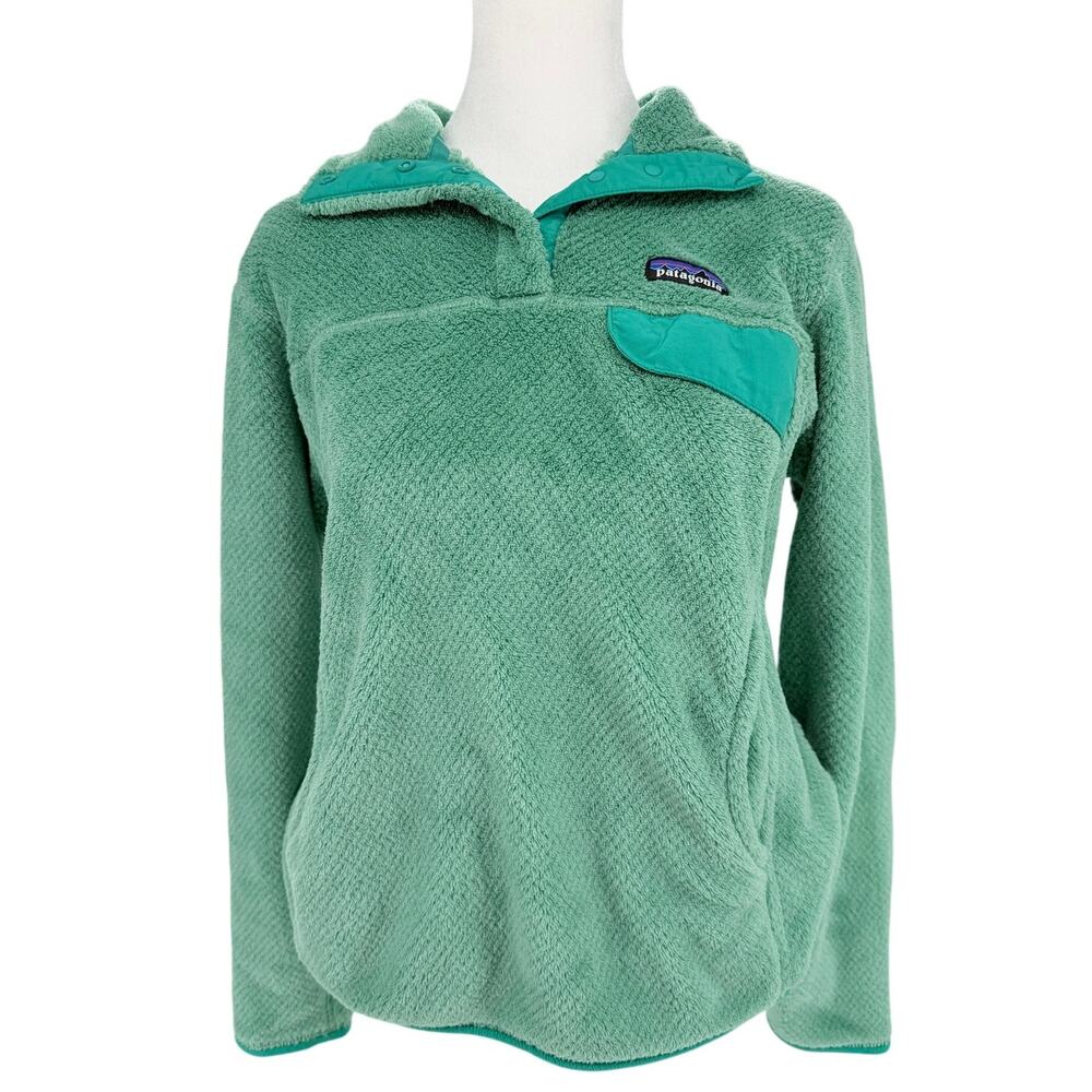 Patagonia Re-Tool Snap-T Fleece Pullover Women's S Teal Green High Pile